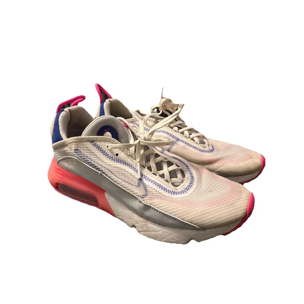 NIKE AIR MAX 2090 LASER PINK WHITE Ladies Running Trainers UK 7.5, EU 42 US 10